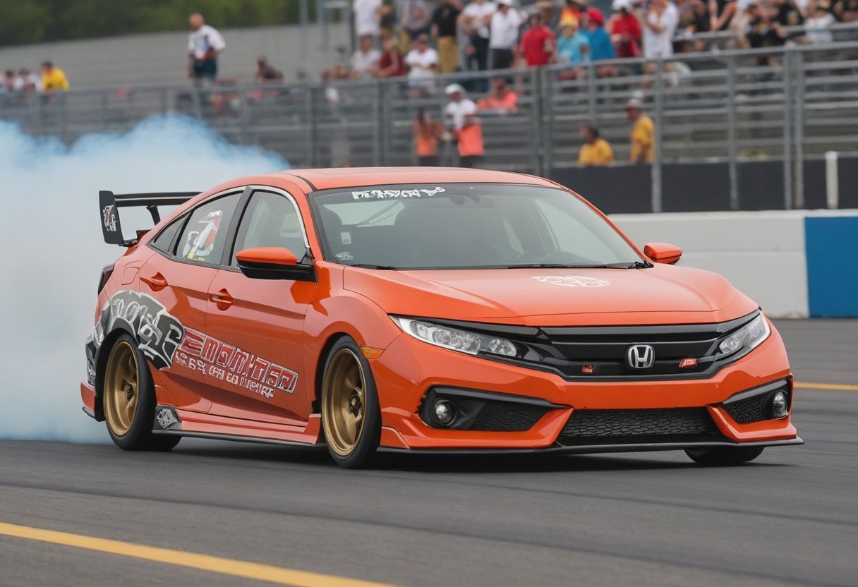 a Drag Racing Honda Civic (with a logo with the text "