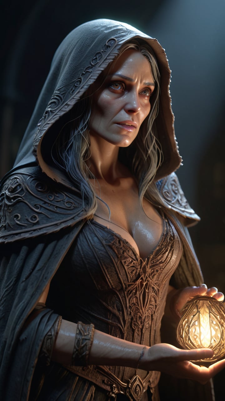 Witch, dark, highly detailed, hyper-realistic masterpiece, character design, volumetric lighting,quality{[QHD F2.8 RAW 35mm photo still] [intricate_insane_exponentail_details]}