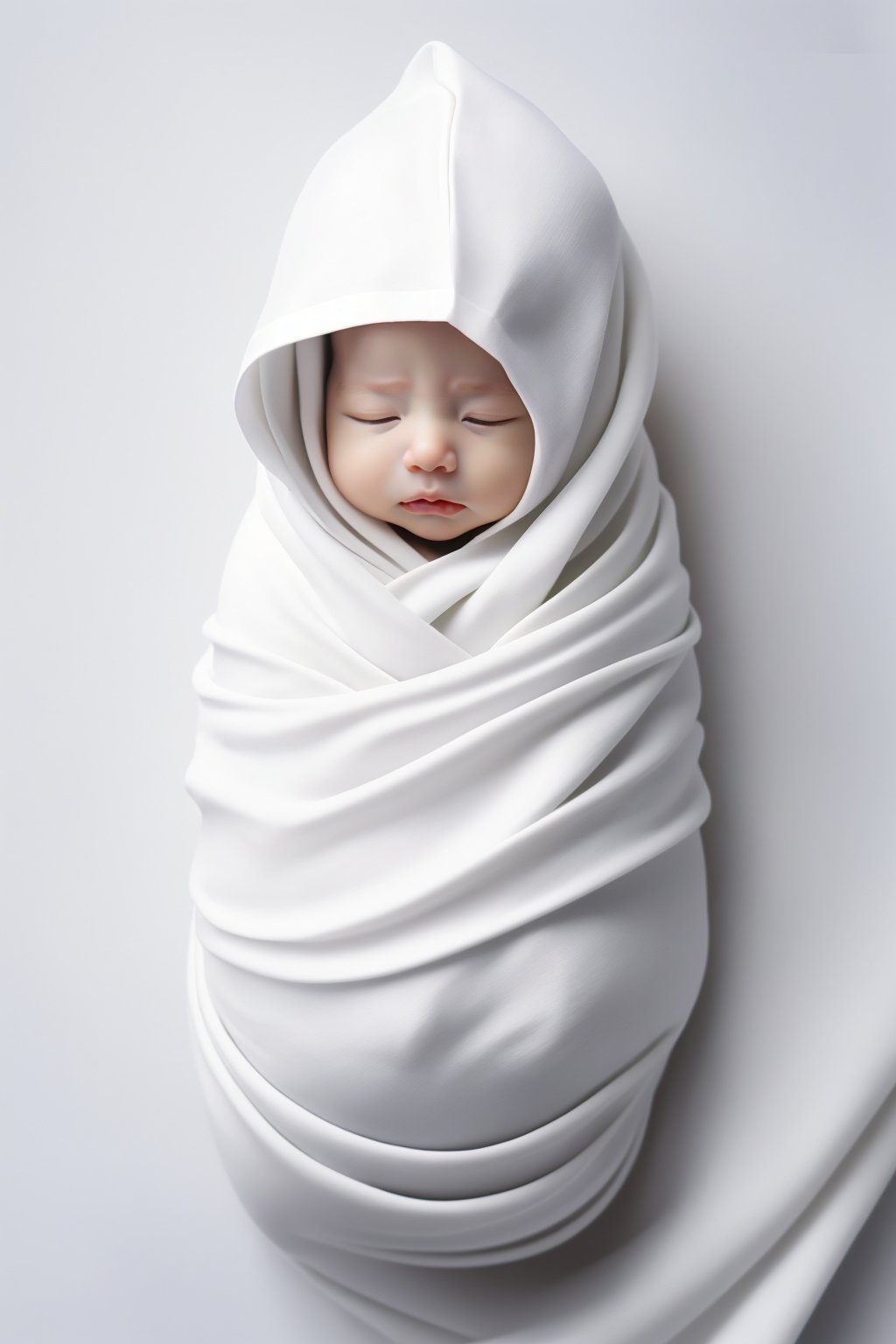 <lora:婴儿写真:0.7>,baby,white_background,swaddle,eyes closed,