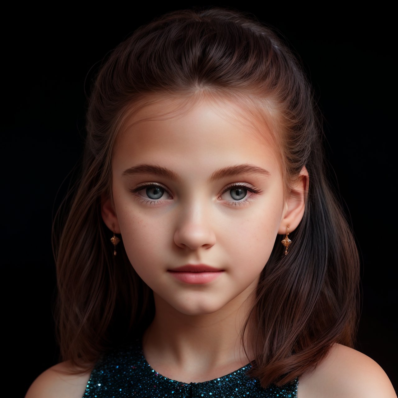 (masterpiece:1.3), close up of adorable (AIDA_LoRA_arusso:1.09) <lora:AIDA_LoRA_arusso:0.75> as little girl, pretty face, naughty, (wearing stardust dress:1.1), dramatic, insane level of details, studio photo, kkw-ph1, (colorful:1.1), (cool black background:1.3)