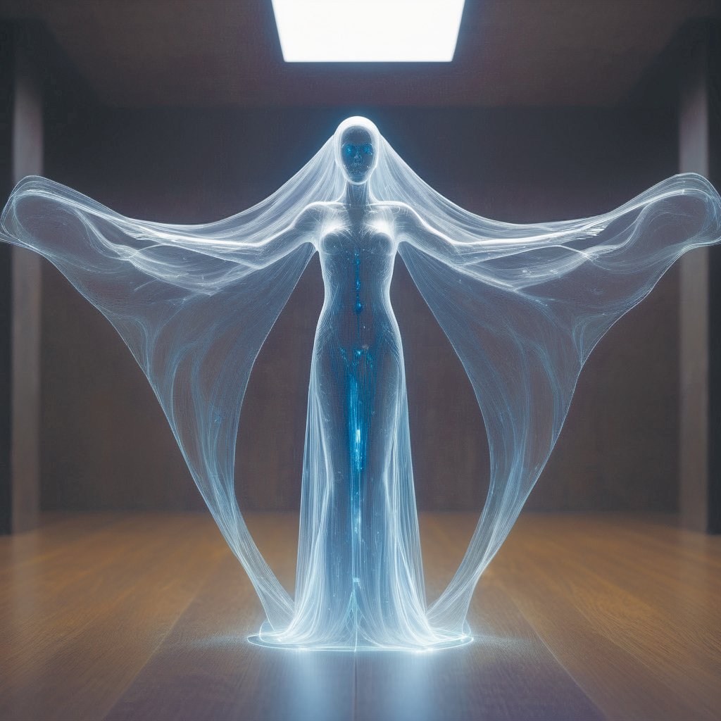 an object that humans cannot perceive as a holographic singularity ghost entity,concept