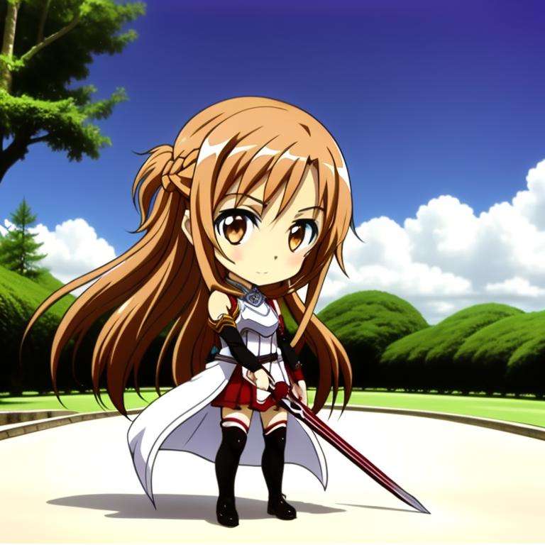 <lora:yuuki_asuna:0.7> 1girl, yuuki_asuna,solo,closeup,(chibi:1.25),cute,sword
