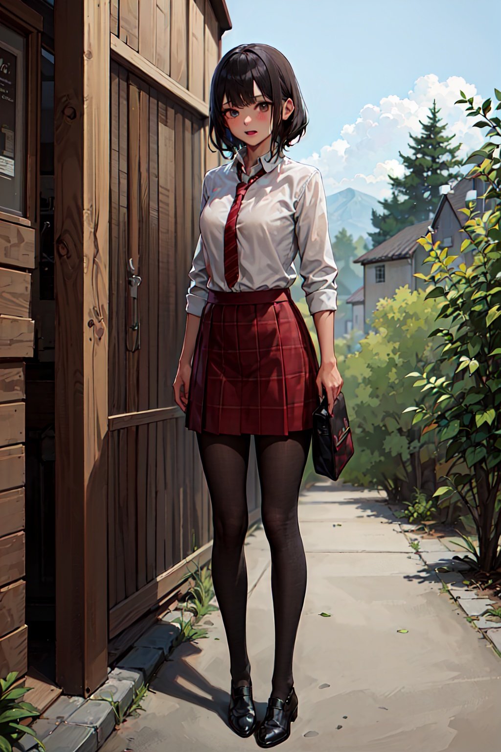 1girl, solo focus, full body, 
gryffindor, hogshirt, hogbrezwer, red tie, skirt, white shirt, jacket,
(masterpiece, best quality, extremely detailed, highly detailed face, beautiful detailed eyes)