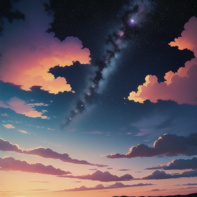 centered, digital art, | sky, heavenly clouds, constellations, sky, clouds, heaven, mystical, psycodelic, | (saturated colors:1.2), sunset, bokeh, depth of field, | 