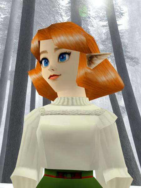 <lora:epoch-000057:1> 3d, (n64style:1.3), ocarinaoftime, screenshot of a nintendo 64 game, n64, 1girl, human, cute, portrait of a european woman, ginger hair, olive sweater, white shirt, winter forest, natural skin texture, soft cinematic light, elegant, detailed, sharp focus, soothing tones, details, low contrast, dim colors, faded