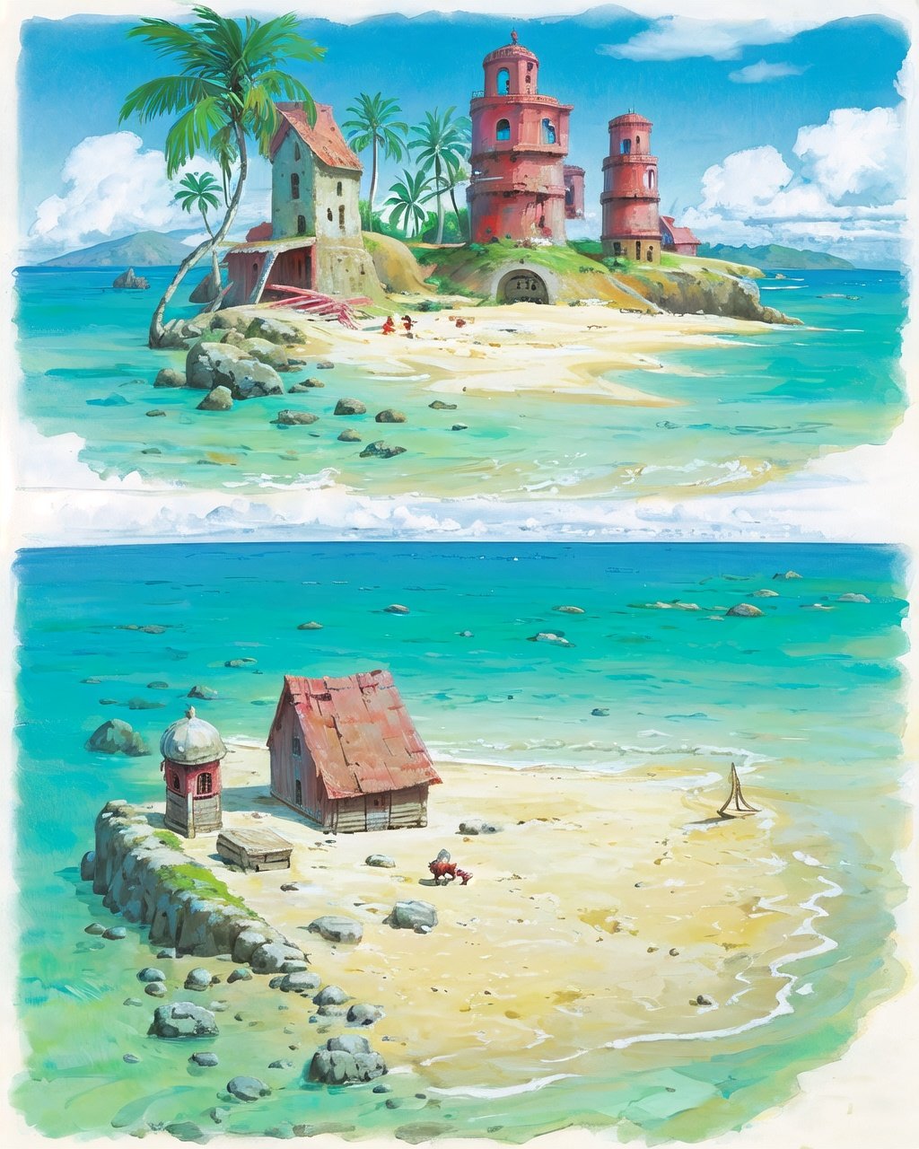 1other,Oceans, islands, ancient buildings, pirates,concept