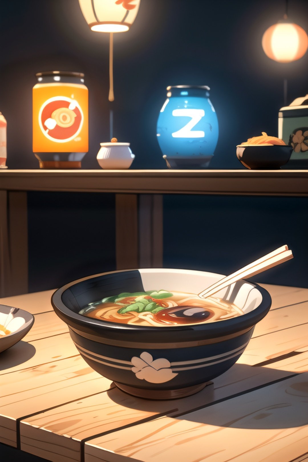 centered, a dish ramen, food, digital art, |  simple background, | depth of field, bokeh, | smooth detailed shadows, hyperealistic shadows, (saturated colors:1.2) | (game cg, unreal engine, pixar style), (3d model),