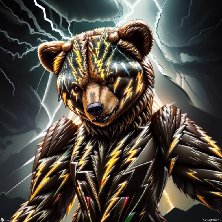 LightningPunkAI bear, detailed, intricate <lora:LightningPunkAI-000009:.9>