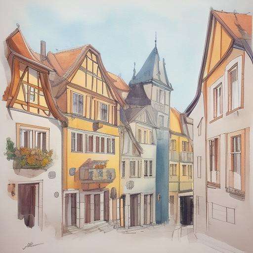 streets of Germany  <lora:watercolo_candidate_0.5:1>