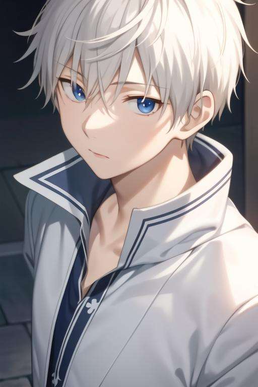 masterpiece, best quality, high quality, <lora:zen_wistalia:0.70>, zen_wistalia, 1boy, solo, male focus, upper body, looking at viewer, white_hair, anime coloring