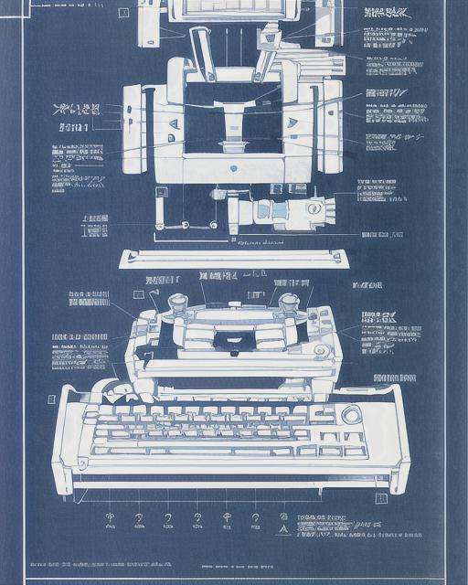 <lora:拆解:1>blue print of a keyboard