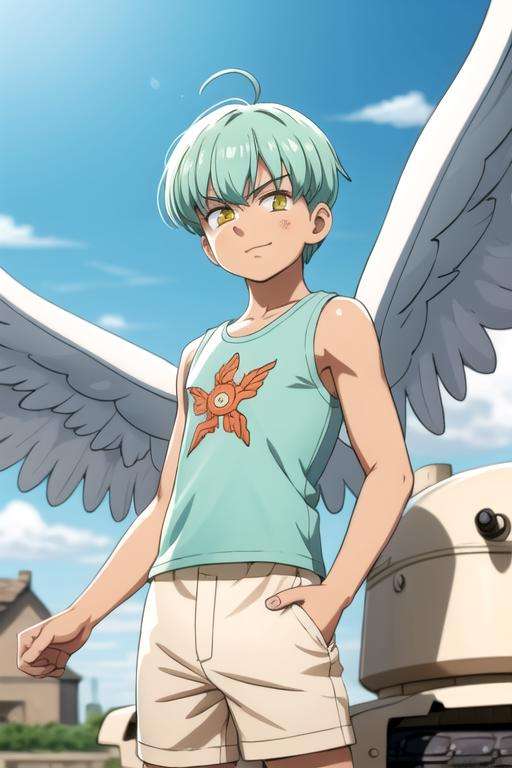 masterpiece, best quality, high quality, 1boy, solo, male focus, looking at viewer, , , <lora:sariel_nanatsu_no_taizai:0.74>, sariel_nanatsu_no_taizai, , , , tank top