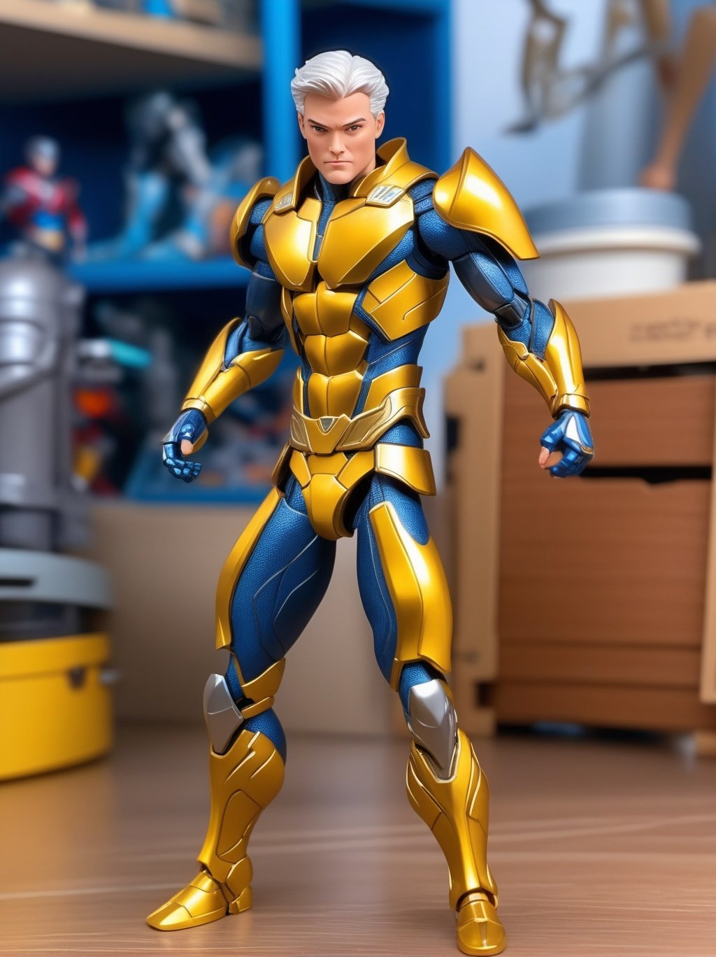 premium playset toy box, (8k, ultra quality, masterpiece:1.5), (Dutch angle:1.3), ActionFigureQuiron style,action figure box, solo, 1boy, standing, male focus, armor, copyright name, rogue from xmen, logo ,<lyco:SDXL1.0_quiron_ActionFigure_v3_lycoris:0.97>