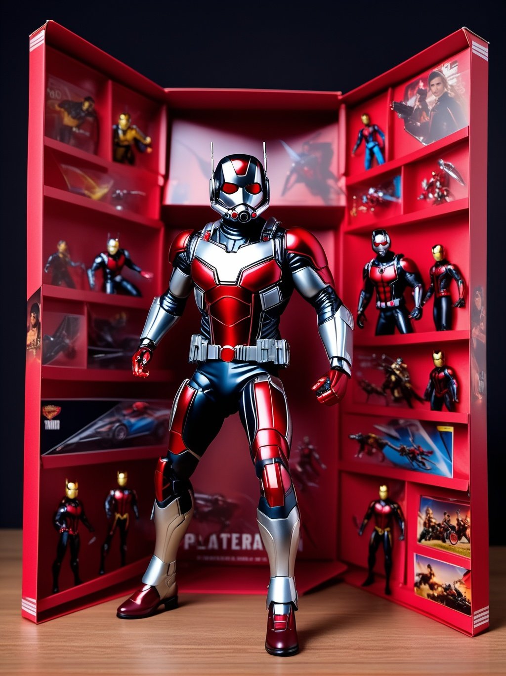 (8k, ultra quality, masterpiece:1.5), (Dutch angle:1.3), ActionFigureQuiron style,action figure box, solo, ant-man,  focus,  bodysuit, superhero,box,horse, horseback riding,action figure, toy, doll, character print, (best quality:1.15), (detailed:1.15), (realistic:1.2), (intricate:1.4),  cover page, card, in a gift box, no humans,  gift box, playset, in a box, full body, toy playset pack, in a gift box, premium playset toy box,<lyco:SDXL1.0_quiron_ActionFigure_v4.1_lycoris:1.0>