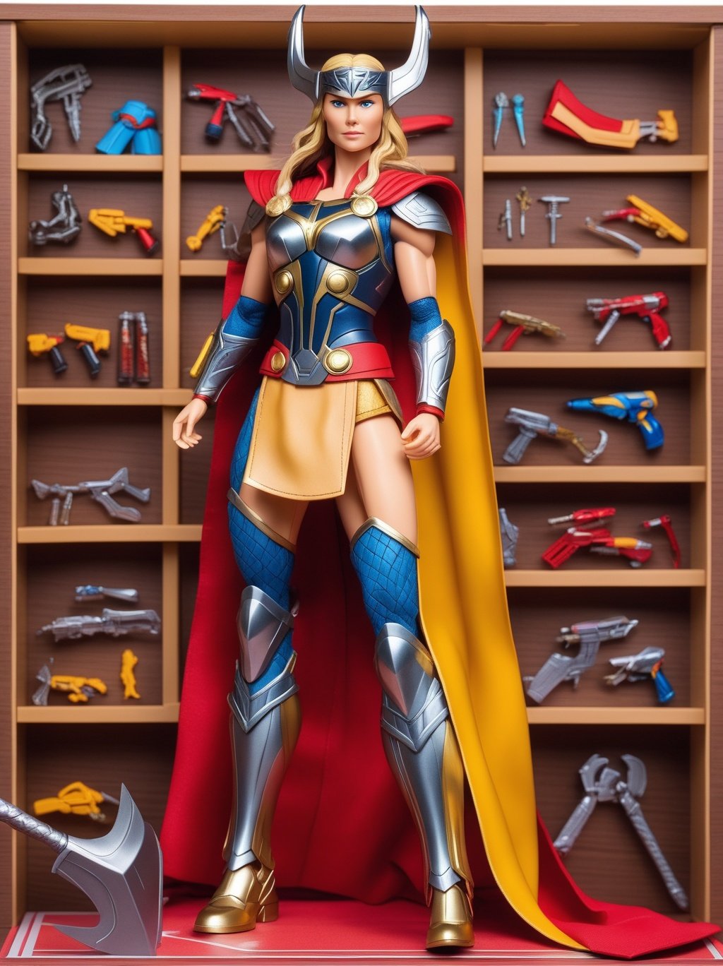premium playset toy box, (masterpiece, best quality, ultra detailed, absurdres), (diorama:1.2), action figure box, (inboxDollPlaySetQuiron style), the superheoine lady Thor, (plastic toy playset pack), inside gift box,<lyco:sdxl1_quiron_inboxDollPlaySet_v3_lycoris:0.67><lyco:sdxl1_quiron_inboxDollPlaySet_v3_lycoris:0.97>