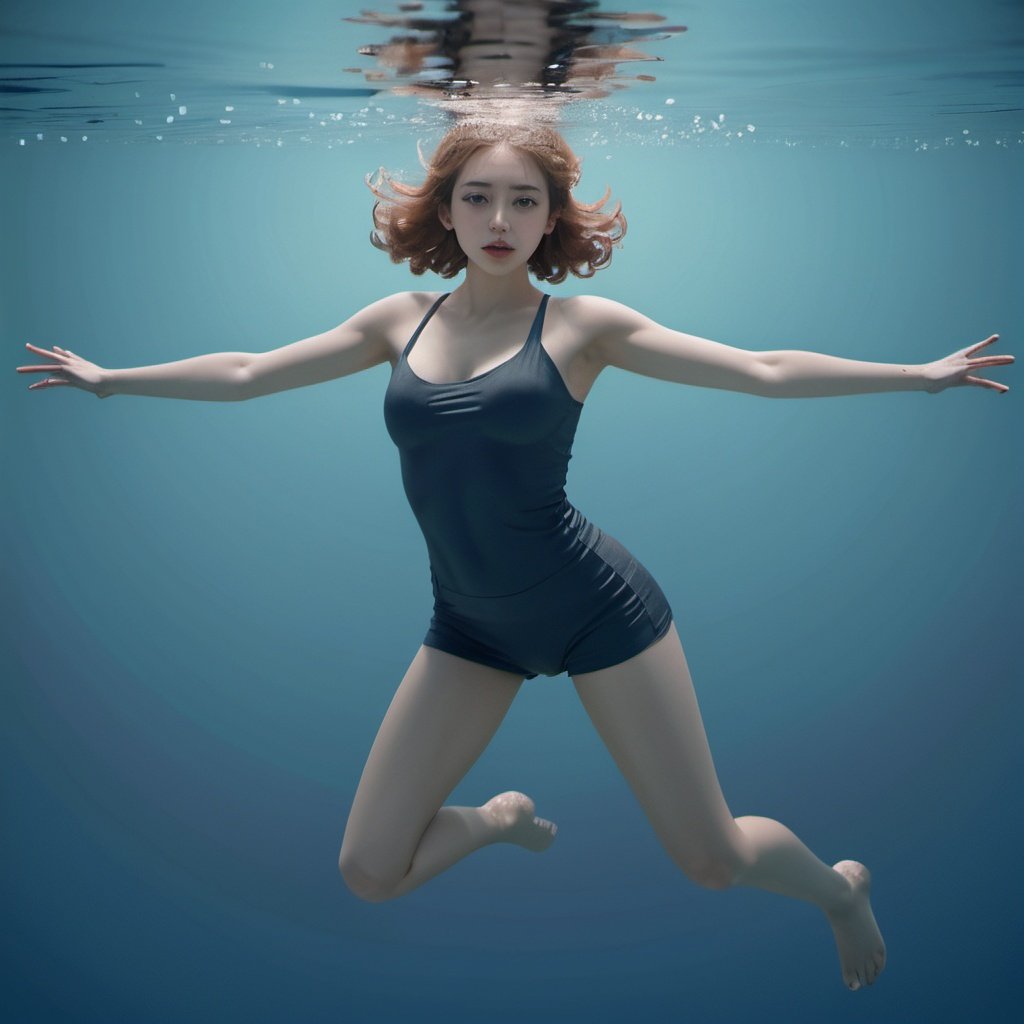 1 girl, underwater,full body, dynamic pose