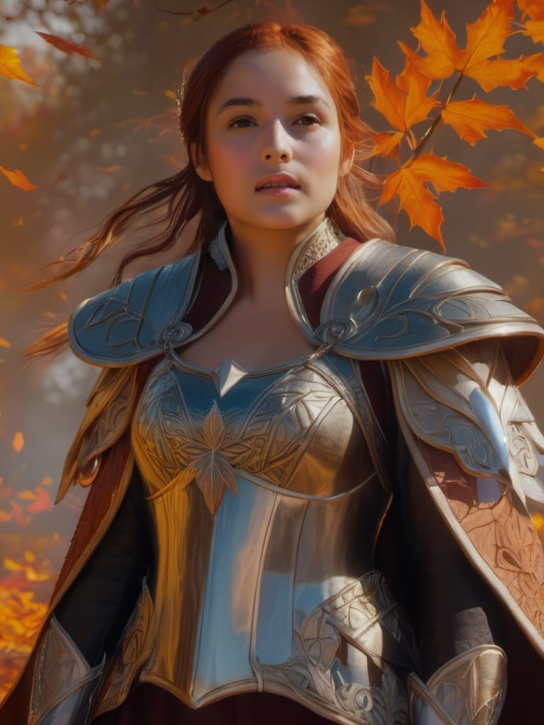 ethereal autumn leaves god, ethereal fire, epic, intricate character portrait, intricate, beautyful, 8k resolution, dynamic lighting, hyperdetailed, quality 3D rendered, volumetric lighting, greg rutkowski, oil on canvas, detailed background, artstation character portrait, dnd character portrait,  <lora:ch3ls3a_SDXL-000004:1:1.2>