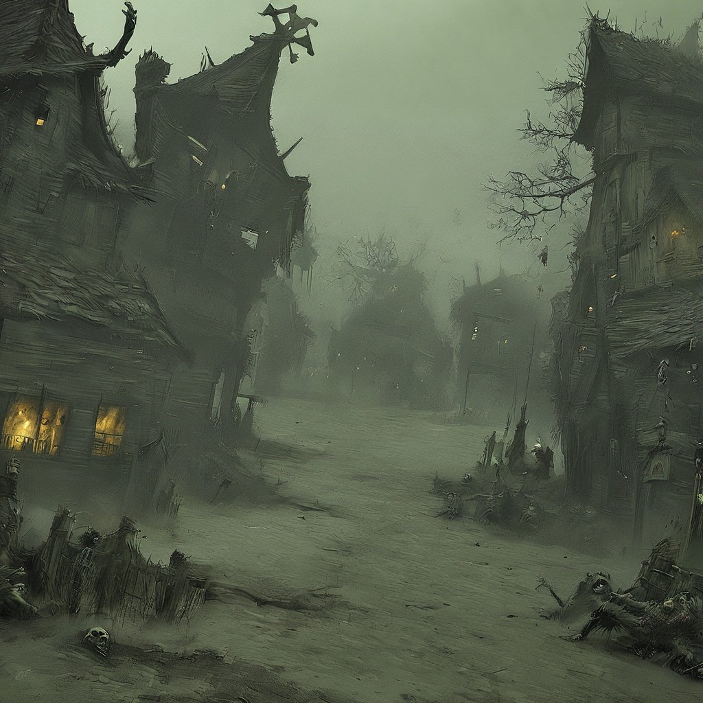 gloomy,(zombie:0.7),village,<lora:gloomyXL:1>,