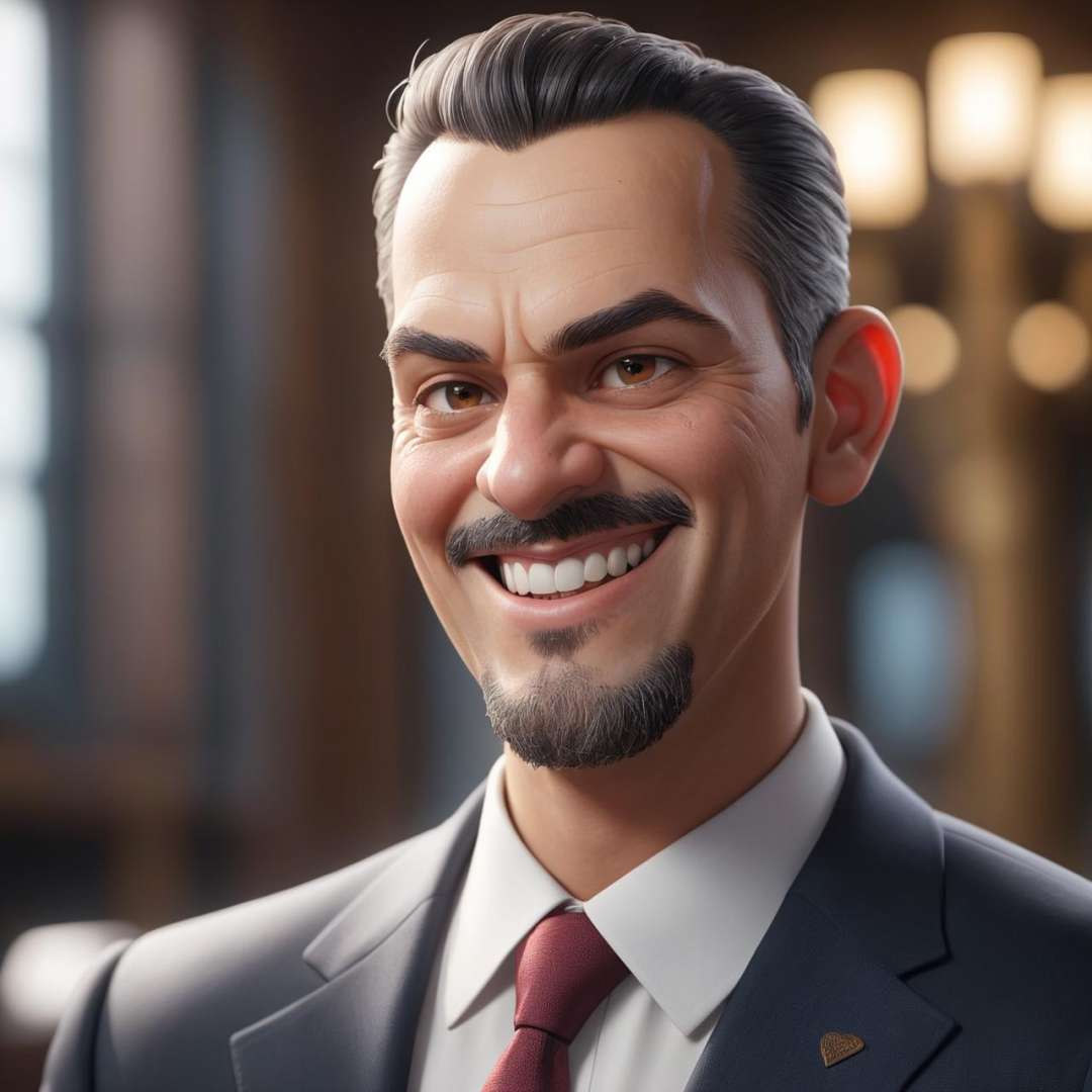 extremely content happy smile ,, Mob Boss ,Mashhad ,Behir 
shiny intricate 3D graphics octane render highly detailed 8k HDR UHD high quality professional unreal engine PS5  cinematic vray   Genndy Tartakovsky