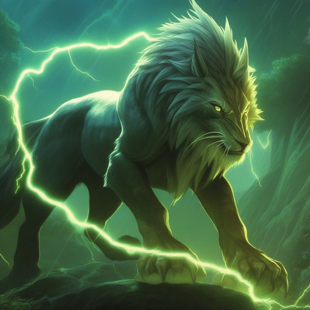 Magical creature,lightning bolt,high level of detail,Best quality,masterpiece,Magical Fantasy Style,