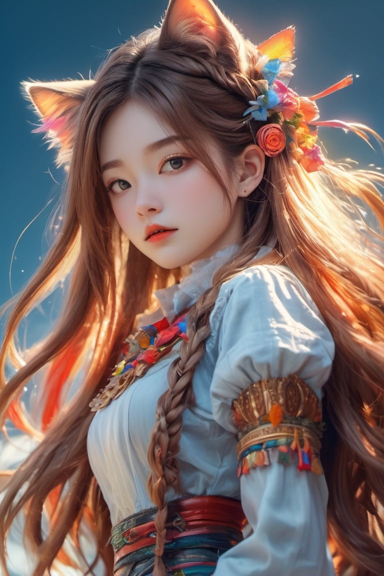 Solo, anime girl, full body, young adult body, medium chest, Hyperdetailed school background, School, 
Detailed medium white hair braid, hair braid, Cat ears, beautiful, Detailed eyes, blue eyes, Side view, torso shot from waist, Thick lineart, Anxious, Hyperdetailed natural light, detailed reflection light, 
volumetric lighting maximalist photo illustration 64k, resolution high res intricately detailed complex, 
key visual, precise lineart, vibrant, panoramic, cinematic, masterfully crafted, 64k resolution, beautiful, stunning, ultra detailed, expressive, hypermaximalist, colorful, rich deep color, vintage show promotional poster, glamour, anime art, fantasy art, brush strokes,, 16k, UHD, HDR,(Masterpiece:1.5), Absurdres, (best quality:1.5), Anime style photo, Manga style, Digital art, glow effects, Hand drawn, render,octane render, cinema 4d, blender, dark, atmospheric 4k ultra detailed, cinematic sensual, Sharp focus, hyperrealistic, big depth of field, Masterpiece, colors, 3d octane render, concept art, trending on artstation, hyperrealistic, Vivid colors,, modelshoot style, (extremely detailed CG unity 8k wallpaper), professional majestic oil painting by Ed Blinkey, Atey Ghailan, Studio Ghibli, by Jeremy Mann, Greg Manchess, Antonio Moro, trending on ArtStation, trending on CGSociety, Intricate, High Detail, Sharp focus, dramatic, photorealistic painting art,beautymix,cutegirlmix