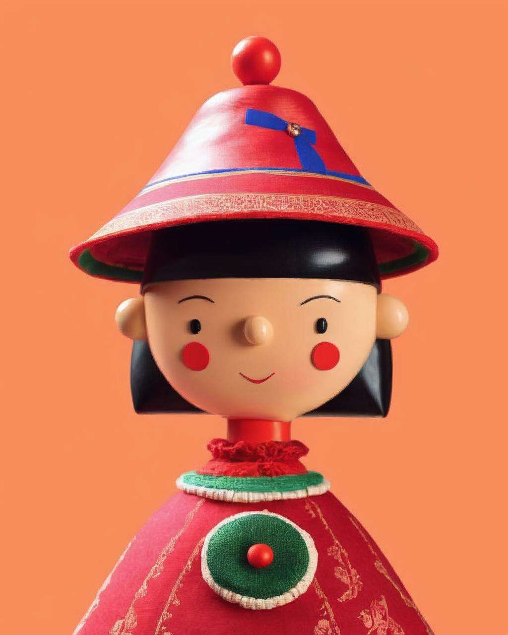 a woman in a traditional dress and hat , toy_face<lora:toy_face_sdxl:1.0>