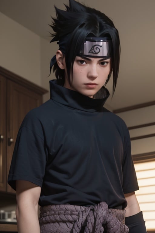 cinematic film still (best quality, masterpiece:1.2), photorealistic, ultra high res, front lighting, intricate detail, Exquisite details and textures, s4suk3, 1boy,spiked hair, (forehead protector), (headband), weapon, short sleeves, sword, ninja, high collar, (konohagakure symbol), short hair, sheathed, holding, japanese clothes, looking at viewer, <lora:s4suk3-02:1>,detailed face, professional lighting, photon mapping, radiosity, physically-based rendering,  . shallow depth of field, vignette, highly detailed, high budget, bokeh, cinemascope, moody, epic, gorgeous, film grain, grainy