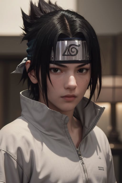 cinematic film still (best quality, masterpiece:1.2), photorealistic, ultra high res, front lighting, intricate detail, Exquisite details and textures, s4suk3, 1boy,spiked hair, (forehead protector), (headband), weapon, short sleeves, sword, ninja, high collar, (konohagakure symbol), short hair, sheathed, holding, japanese clothes, looking at viewer, <lora:s4suk3-02:1>,detailed face, professional lighting, photon mapping, radiosity, physically-based rendering,  . shallow depth of field, vignette, highly detailed, high budget, bokeh, cinemascope, moody, epic, gorgeous, film grain, grainy