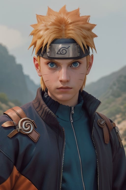ethereal fantasy concept art of  cinematic film still n4rut0, 1boy, facial mark, solo, whisker markings, forehead protector,spiked hair, orange hair,looking at viewer, blue eyes, jacket, konohagakure symbol, short hair, long sleeves, ninja,<lora:n4rut0-02:1>  . shallow depth of field, vignette, highly detailed, high budget Hollywood movie, bokeh, cinemascope, moody, epic, gorgeous, film grain, grainy . magnificent, celestial, ethereal, painterly, epic, majestic, magical, fantasy art, cover art, dreamy