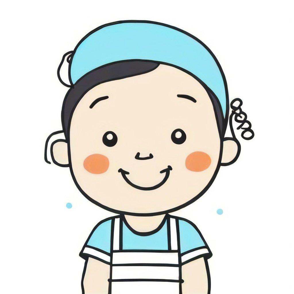 avatar cute, drawing style, simple line, happy_face, 