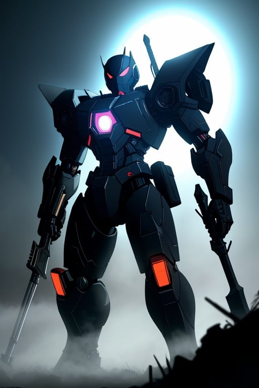 (best quality: 1.2), (masterpiece: 1.2), (realistic: 1.2), (detailed), Spiderman,mecha robo soldier character,(Action Pose: 1.4), god of death, wielding a large scythe, highly detailed soldier armor and weapons, soul warden, in ruined future city, horror, with eerie white light penetrating and gradient shadows, (magic mysterious background, glowing particles, ethereal fog, faint darkness), adds depth to images with backlight effect, cyborg style, android, (masterpiece: 1.2), absurdres, HDR