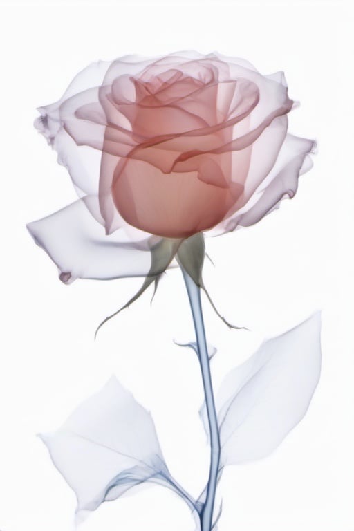 xray, a rose, splashing