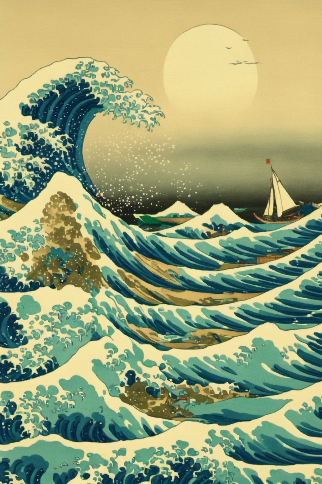 japanese art, sea, high_resolution, high detail, 
