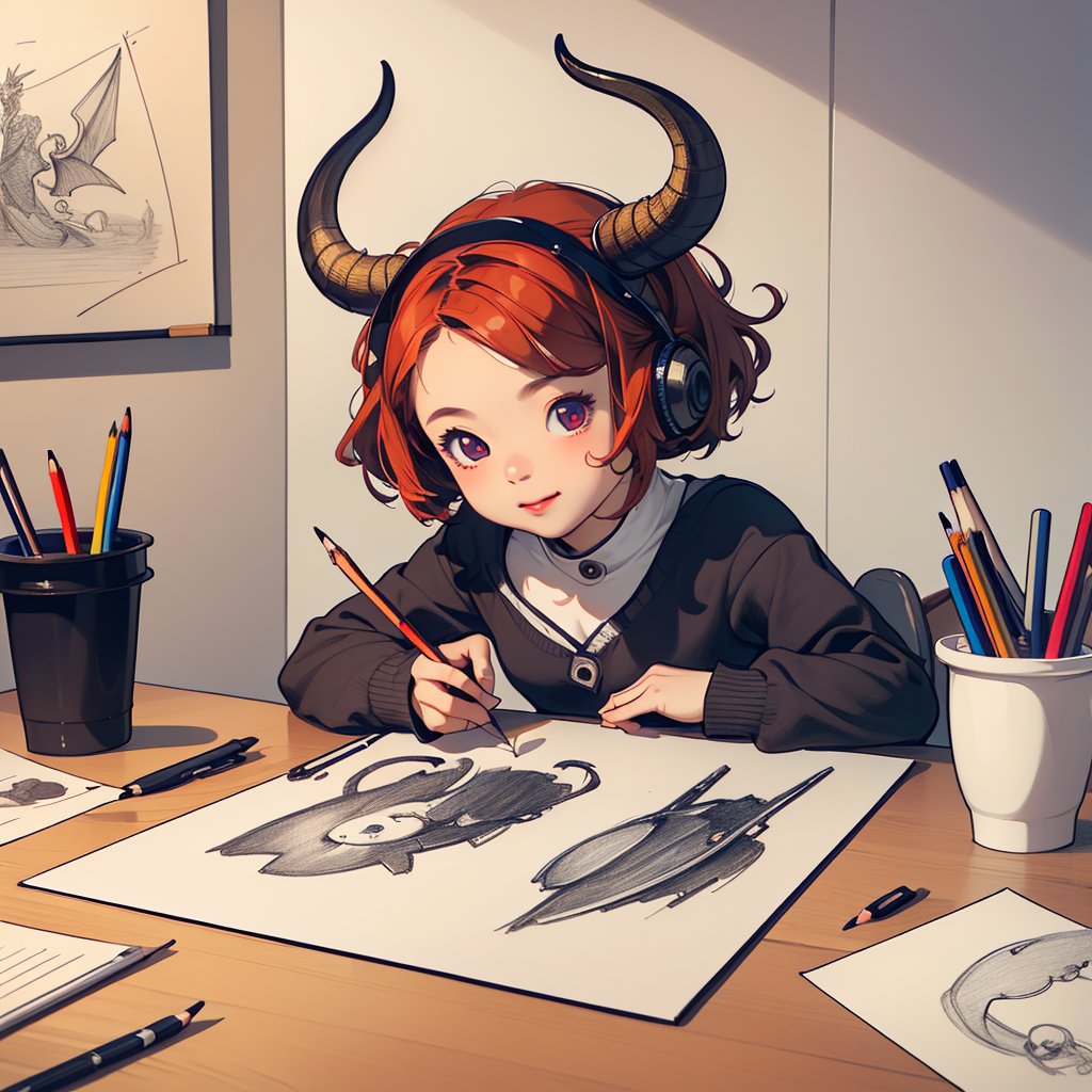 (masterpiece,  best quality:1.5), official art,  (incredibly absurdres),  unity 32k wallpaper,  ultra-detailed,  surreal,  intricate details, concept art, flash art, flat image, (pencil drawing:1.5),1girl, succubus, devil horn, devil wings, dynamic pose,chibi
,cutestickers