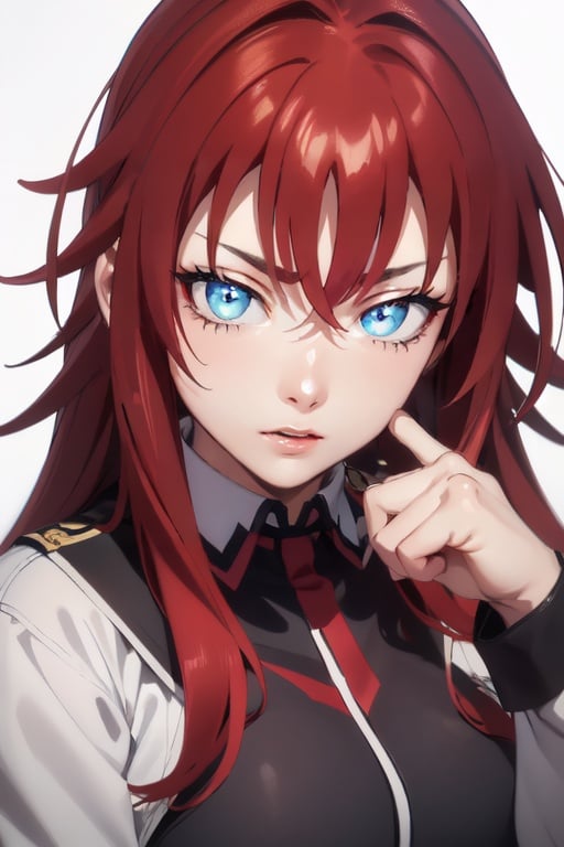 masterpiece, perfectly detailed, detailed face, detailed eyes, beautiful eyes, looking at viewer, bright pupils, Rias gremory ,AGGA_ST002, watching the viewer, school_uniforms, rias gremory,1GIRL RIAS_GREMORY