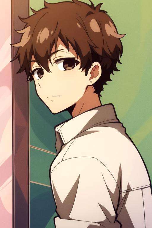 masterpiece, best quality, wallpaper, 1boy, solo, male focus, looking at viewer, , , , , <lora:natsuhiko_hyuuga:0.72>, natsuhiko_hyuuga, brown hair, brown eyes