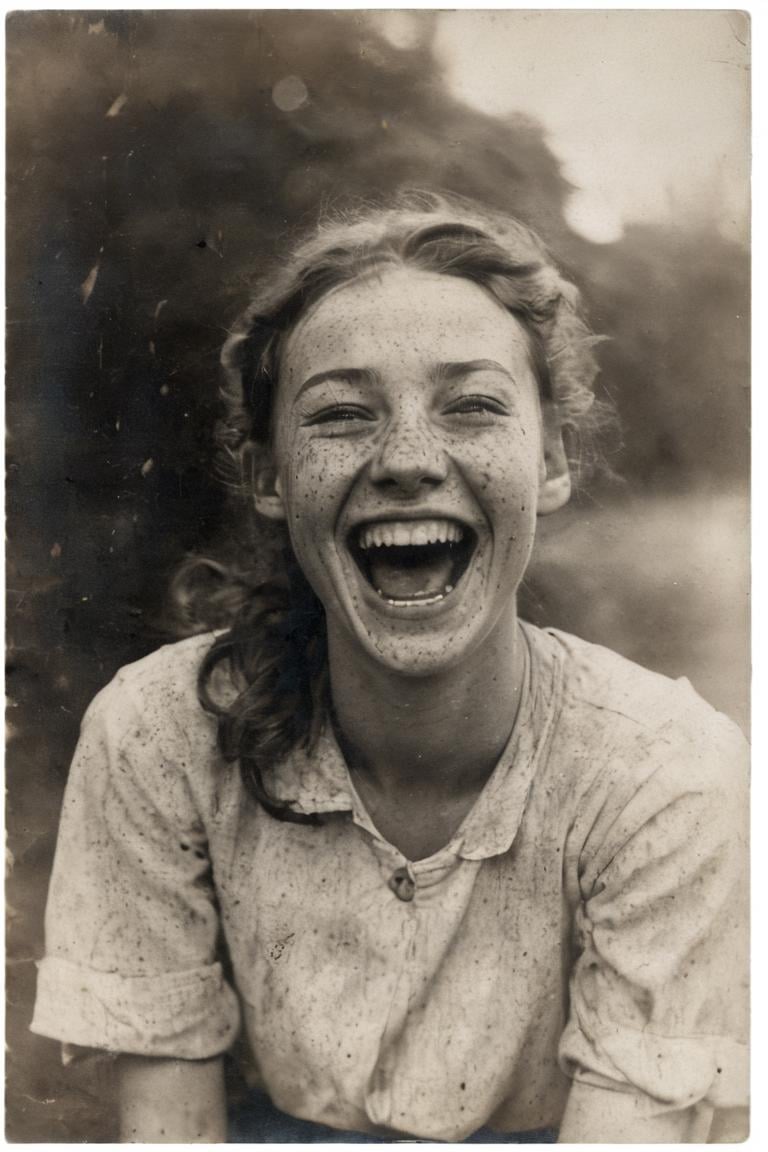 photograph of a pretty young woman with (freckles:0.5),  laughing, <lora:EMS-39285-EMS:1.000000>