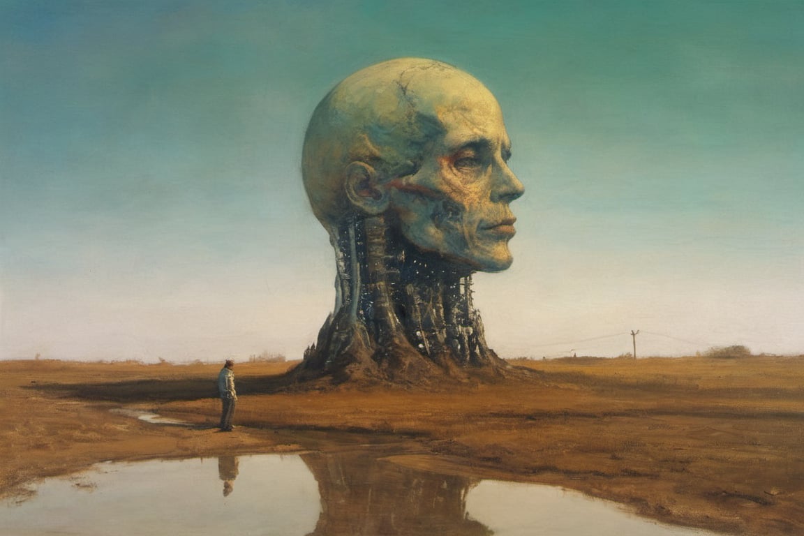 oil painting a vision of the future by beksinski by giger by William Eggleston reflections in chrome and glass