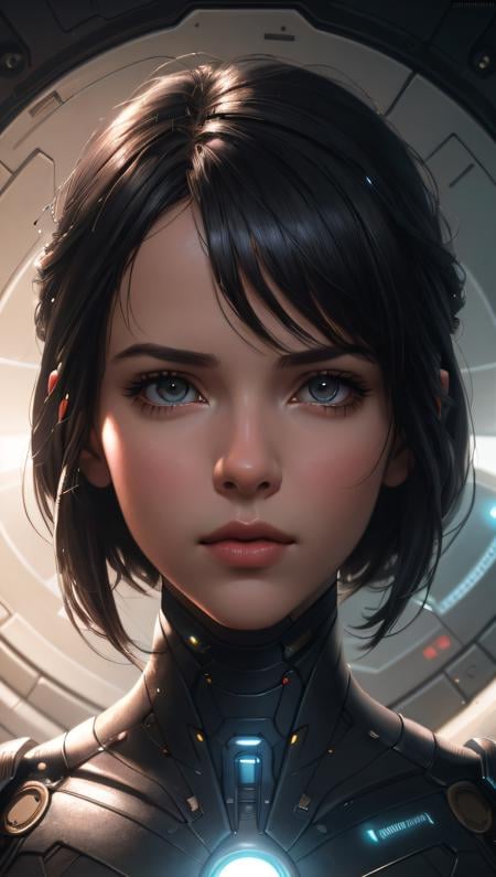 (best quality, masterpiece, perfect face, detailed simmetric iris, perfect smooth skin texture)  landscape, oil on matte canvas, sharp details, the expanse scifi spacescape ceres colony, intricate, highly detailed, digital painting, rich color, smooth, sharp focus, illustration, Unreal Engine 5, 8K, art by artgerm and greg rutkowski and alphonse mucha (hyper realism, soft light, dramatic light, sharp, HDR)