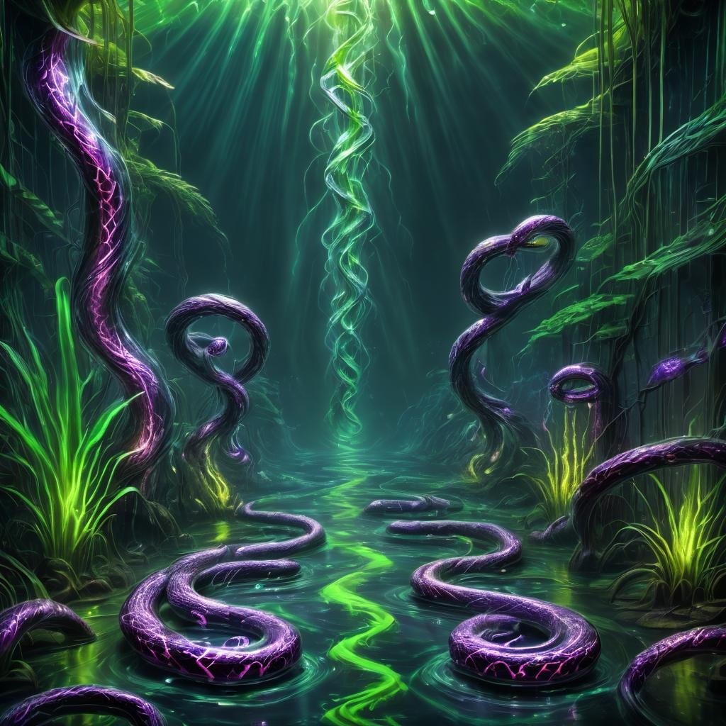 ((best quality)), ((masterpiece)), ((realistic,digital art)), (hyper detailed),DonMV01dfm4g1c3XL Swamp Water Snakes,Climber,Scuba Gear,Fen, octane rendering, raytracing, volumetric lighting, Backlit,Rim Lighting, 8K, HDR, magical, whimsical, fairytale  <lora:Voidmagic_XL_version-000014:1>