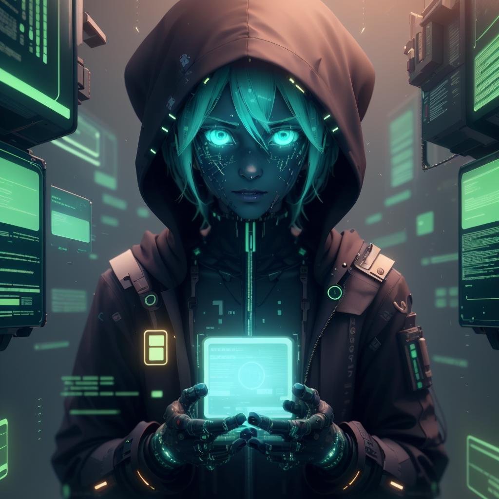 <lora:HackedTech-20:0.9>, hackedtech , scifi,  cyberpunk ,  data stream , pixelated, synthetic skin, colored skin, 1girl, glowing eyes, hatsune miku,
