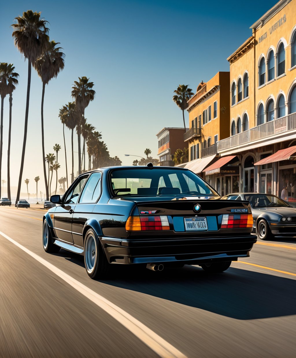 (Cinematic Photo:1.3) of (Ultra detailed:1.3) 1990’s style movie poster of a matte black 1989 BMW M3 racing through the Venice Beach boardwalk, sunlight, noir lighting dynamic angle incredibly detailed sharpen details professional lighting, cinematic lighting, action movie aesthetic,(by Artist Alex Ross:1.3),(by Artist Coles Phillips:1.3),(by Artist Jan Urschel:1.3),Highly Detailed,(Digital Art:1.3),(Neo-Expressionism:1.3),(Victorian Gothic Art:1.3),(CineColor:1.3)