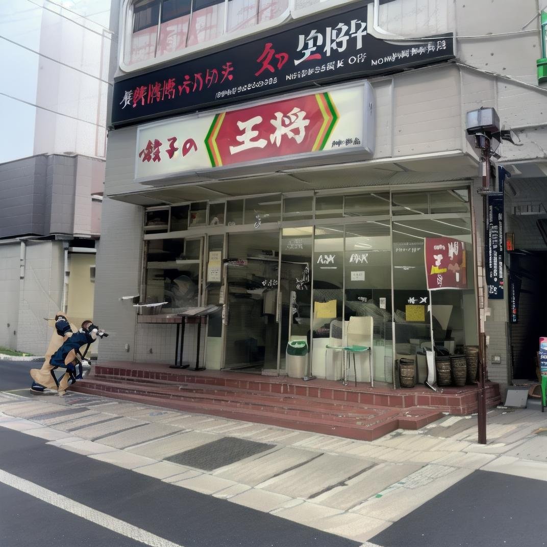 best quality, ultra-detailed, illustration,mikageohsho, japan, shop, scenery, multiple boys, street, sign, road, outdoors, ground vehicle, walking, real world location, storefront, poster (object), building, pants, 6+boys, city, trash can, jacket, hat, male focus, shoes, realistic, photo background, photo (medium) <lora:mikage_ohsho_SD15_V1:1>