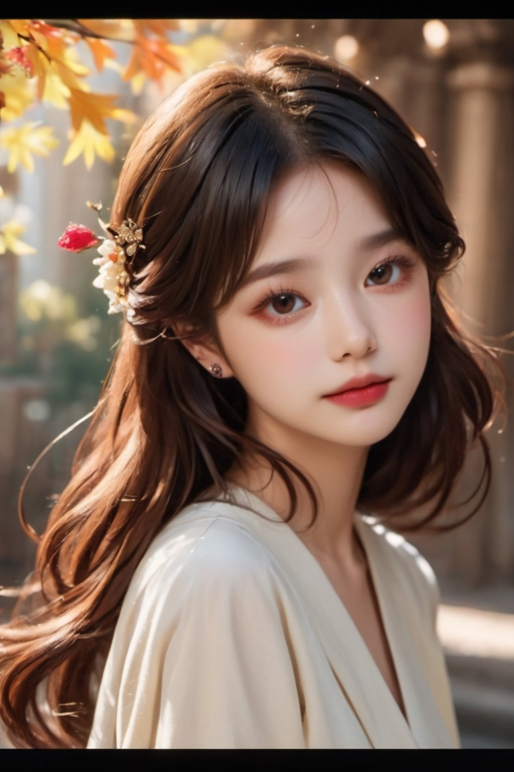 official art, unity 8k wallpaper, (ultra detailed), beautiful and aesthetic, beautiful, masterpiece, best quality,Calming Palette, Tranquil Mood, Soft Shading,  jewelry ,earrings , Taper, forehead protector,