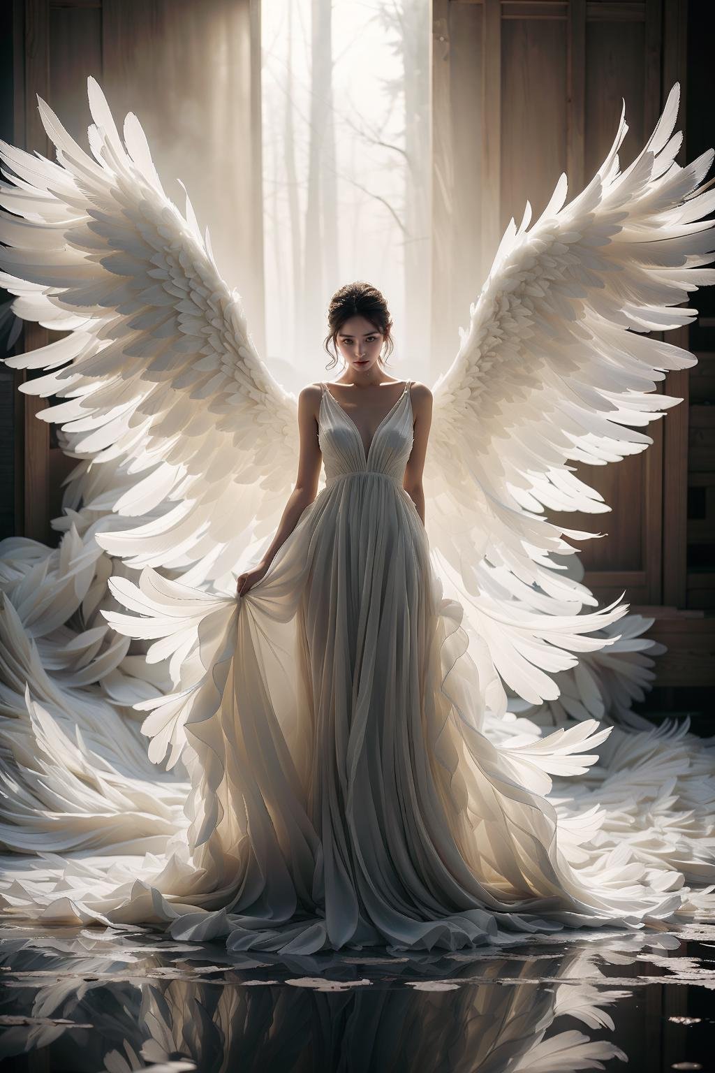 photorealistic,realistic,photography,masterpiece,best quality,ultra-detailed,1girl,full body,water,dress,wings,<lora:md_20230904185038-000007:0.6>,