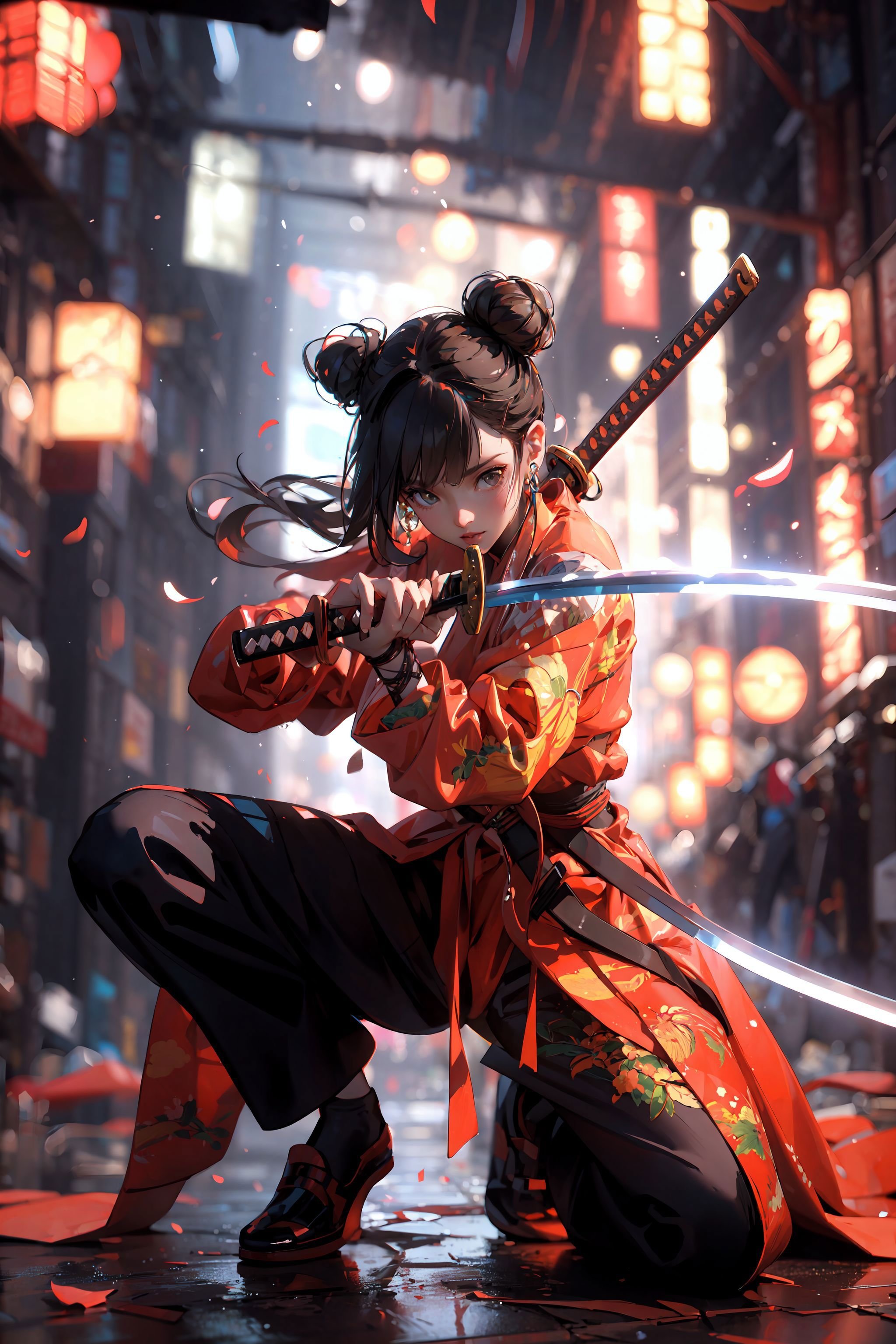 (masterpiece:1.2), best quality,cg,3d, Samurai girl,<lora:midjourney_20230624181825:0.25> <lora:Samurai girl:0.4>