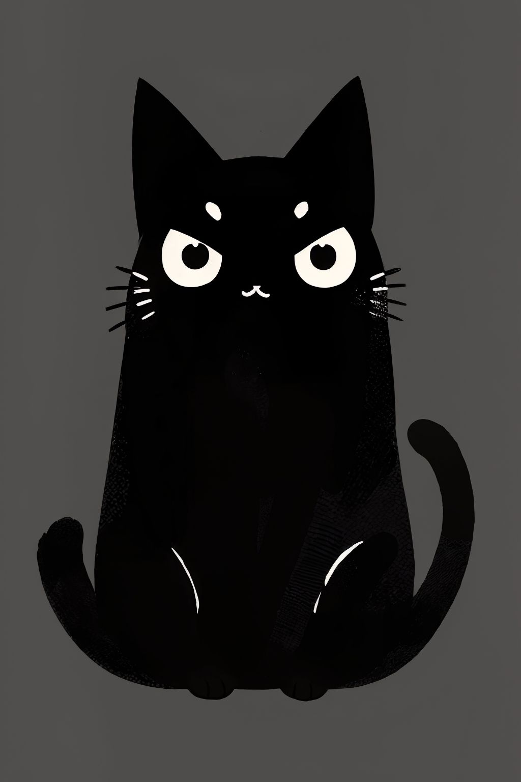 cute00d, looking at viewer, simple background, monochrome, greyscale, grey background, animal, cat, black background, outline, white outline, black cat, animal focus , <lora:cute00d-000020:0.8>