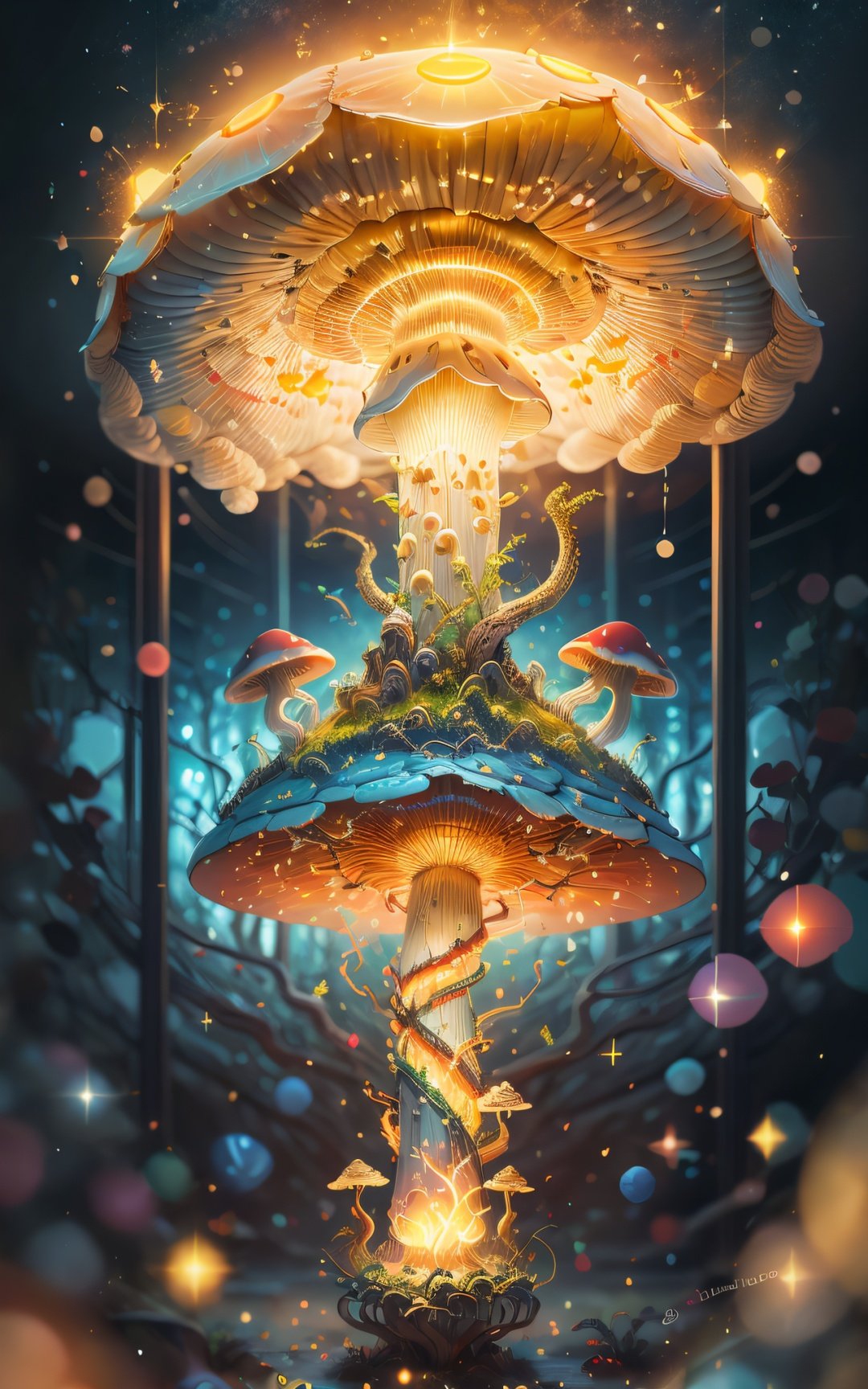 Light up the colorful large mushroom forest, <lora:EMS-25385-EMS:0.800000>, , <lora:EMS-73414-EMS:0.800000>