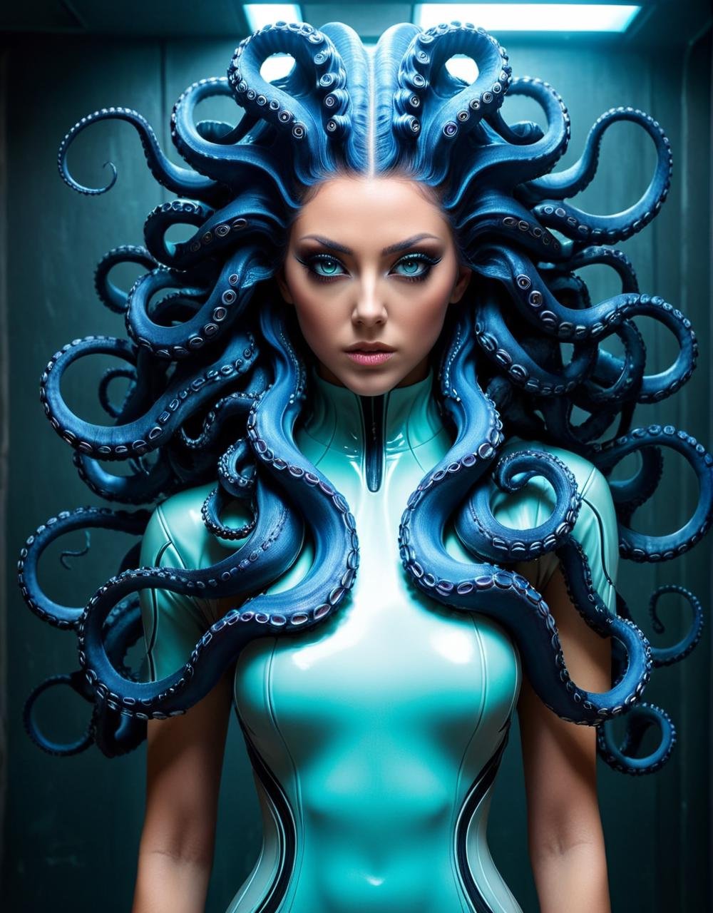 HDR photo of (Ultrarealistic:1.3) <lora:Tentacle-FFashion-LOha-0416-000009:1> a woman with long octopus strands, cyberpunk medusa, portrait of a sci - fi woman, portrait of an octopus goddess, dark portrait of medusa, beautiful octopus woman, portrait of a cyborg queen, alien woman, portrait of teenage medusa, young woman as medusa, scifi woman, portrait beautiful sci - fi girl, female medusa long hair, futuristic woman portrait with a woman with long coiled hair and a horn, cyberpunk medusa, dark portrait of medusa, portrait of an octopus goddess, young woman as medusa, beautiful octopus woman, portrait of teenage medusa, medusa made of wax, long flowing medusa hair, medusa made of soft wax, portrait of medusa, female medusa long hair, beautiful female gorgon, fierce medusa . High dynamic range, vivid, rich details, clear shadows and highlights, realistic, intense, enhanced contrast, highly detailed