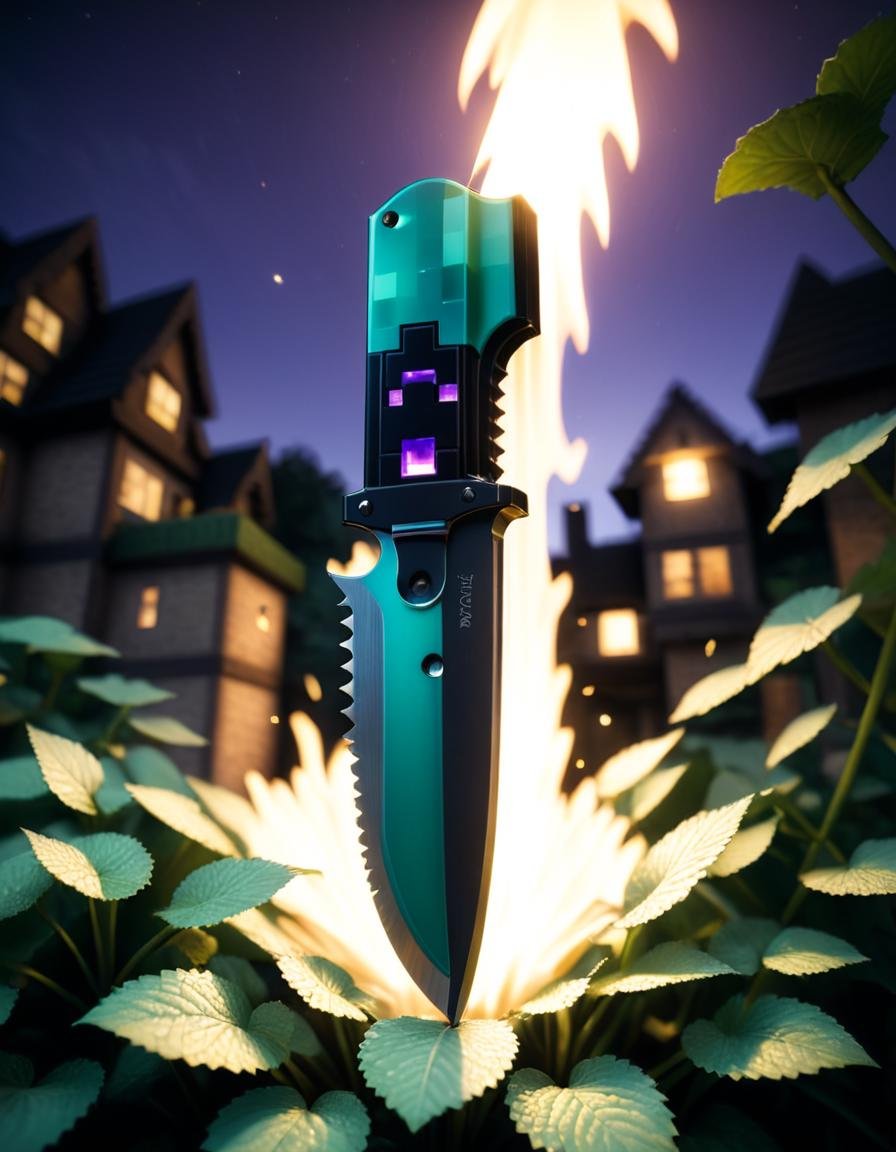 cinematic photo <lora:Minecraft FF LoCON 03:1> minecraft, photograph, Golden ratio, knee level shot of a Melting Maniacal ([Magpie:Pocket knife:4]:1.3) , from inside of a Winged Hotel, dense reeds with Hydrangea, at Twilight, Bokeh, Visual novel, Angry, Witchcore, Moonlit, film grain, Kodak gold 200, Depth of field 100mm, Sepia filter, stylized, Mint green explosions, hyperdetailed, 8K, (designed by Nelleke Pieters:0.8) . 35mm photograph, film, bokeh, professional, 4k, highly detailed